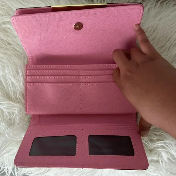 Louis Vuitton Brown Monogram Wallet with Pink Trim and Gold Hardware - Picture 5 of 6